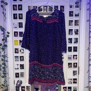 Skies Are Blue dress blue magenta floral